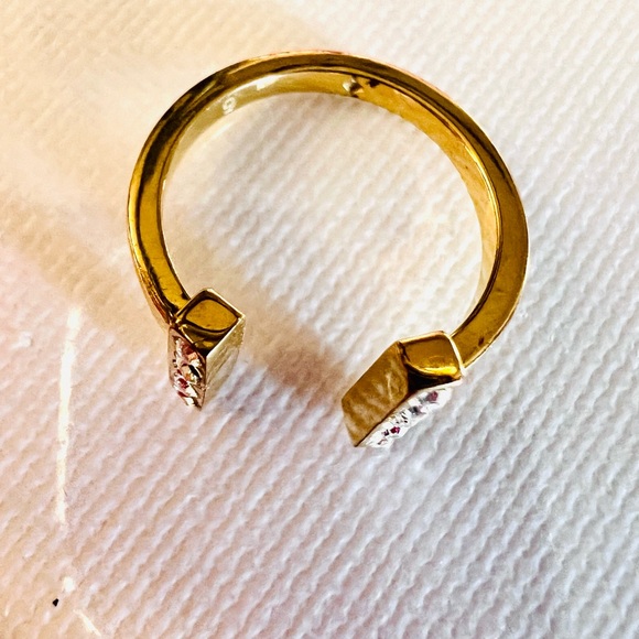 Kate Spade Raise the Bar Gold Plated Pave Style Ring in Sz 5-6 Like New - Picture 2 of 10